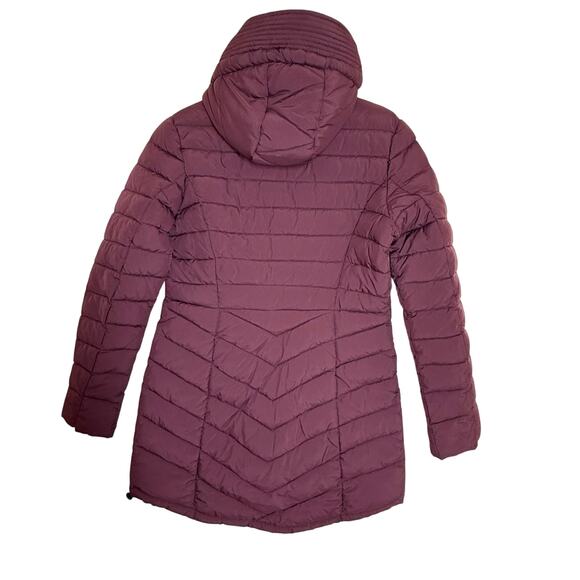 Bernardo Down Jacket Women’s Medium Burgundy Puffer Quilted Packable Lightweight - Picture 2 of 8